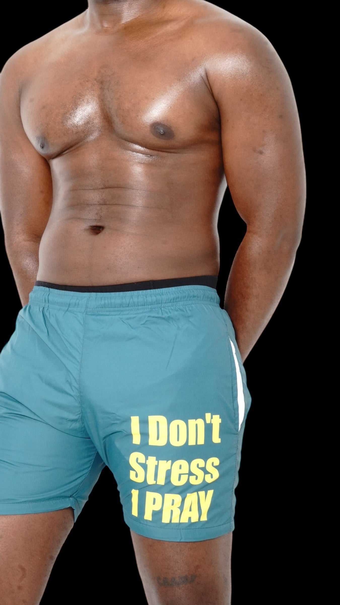 I Don’t Stress, I PRAY Swimtrunks