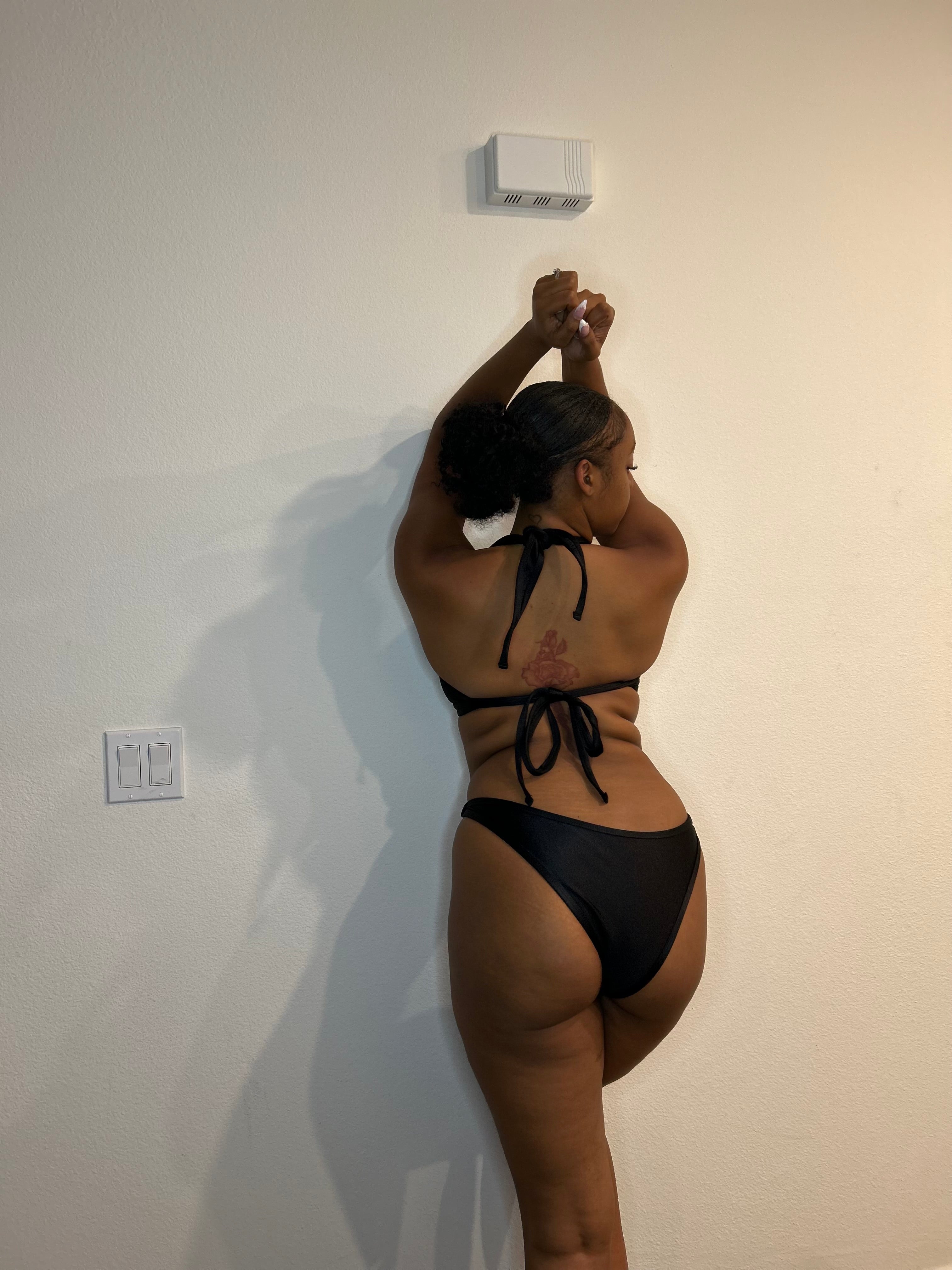 Simply Powerful 2 Piece Metal Rings Swimsuit (BLACK)