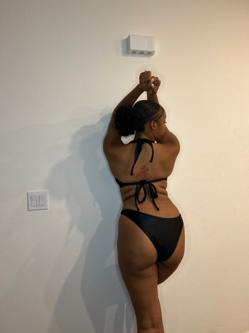Simply Powerful 2 Piece Metal Rings Swimsuit (BLACK)