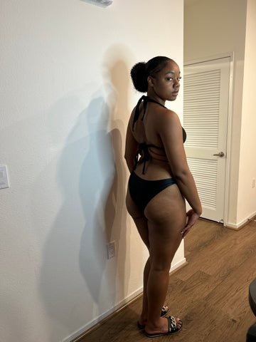 Simply Powerful 2 Piece Metal Rings Swimsuit (BLACK)