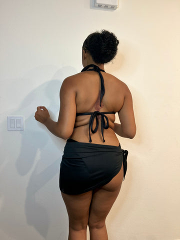 Simply Powerful 2 Piece Metal Rings Swimsuit (BLACK)