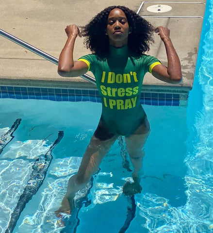 “I Don’t Stress, I Pray” Swimsuit